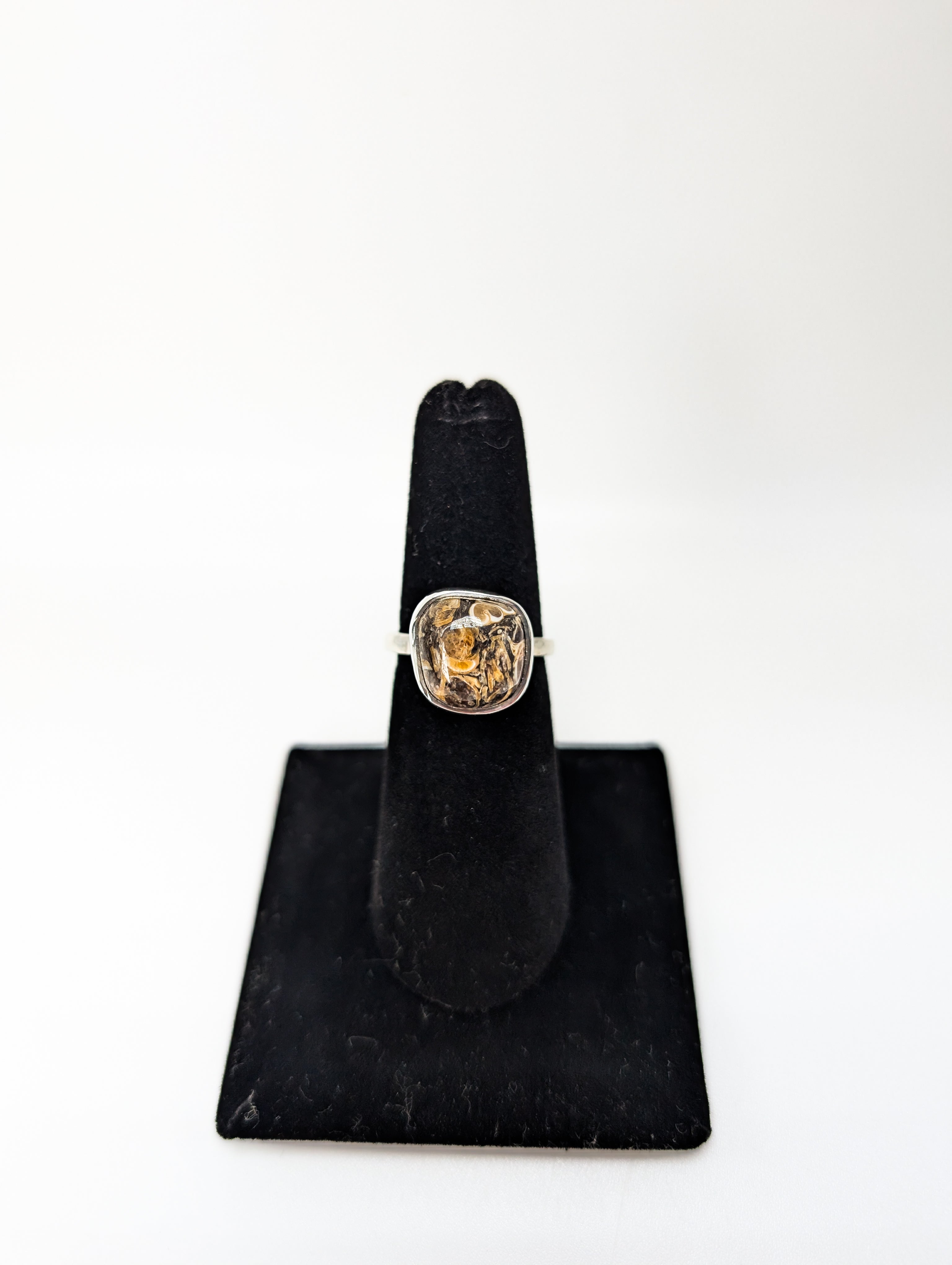Seashell Fossil Silver Ring .925 Silver