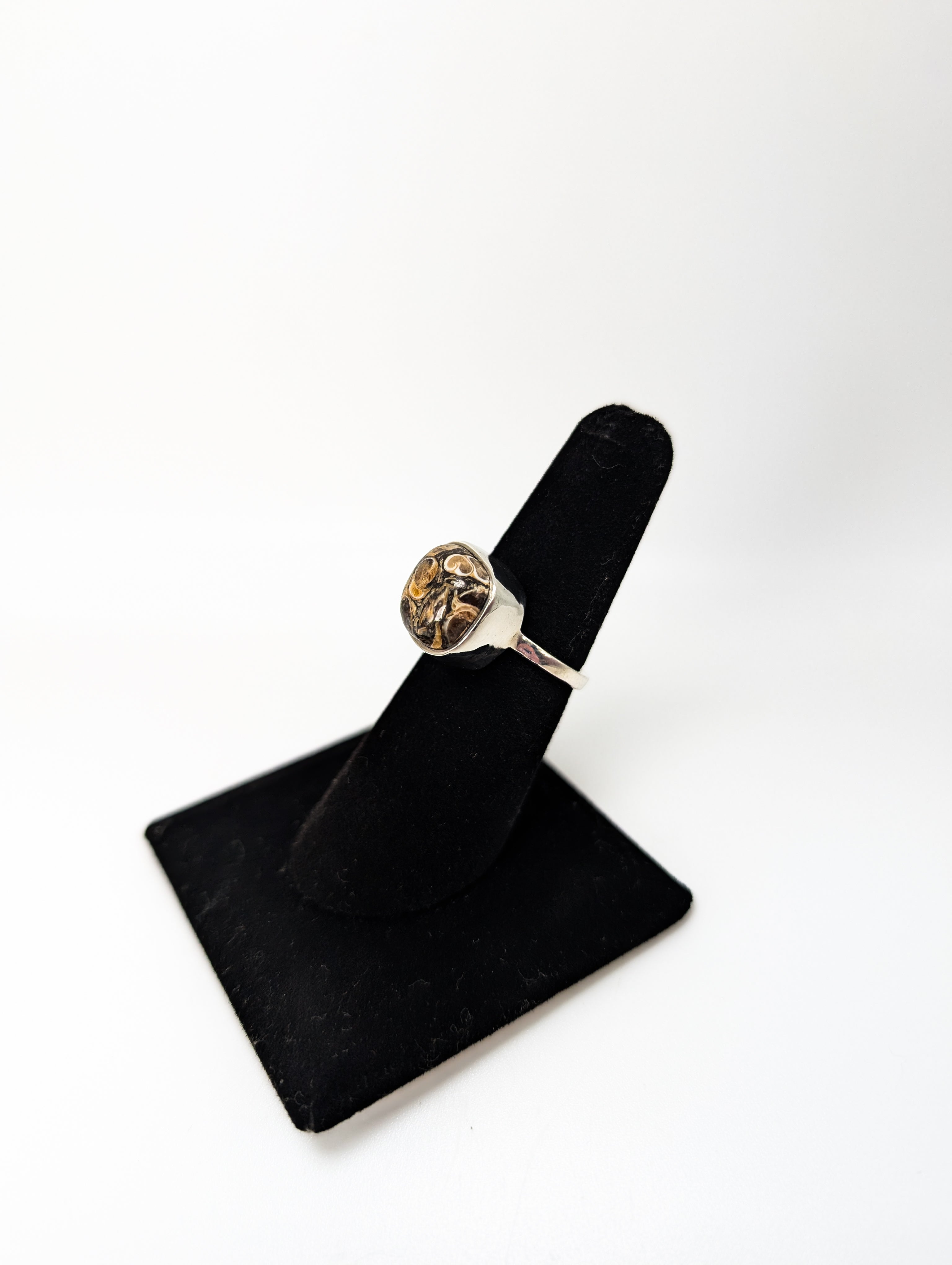 Seashell Fossil Silver Ring .925 Silver