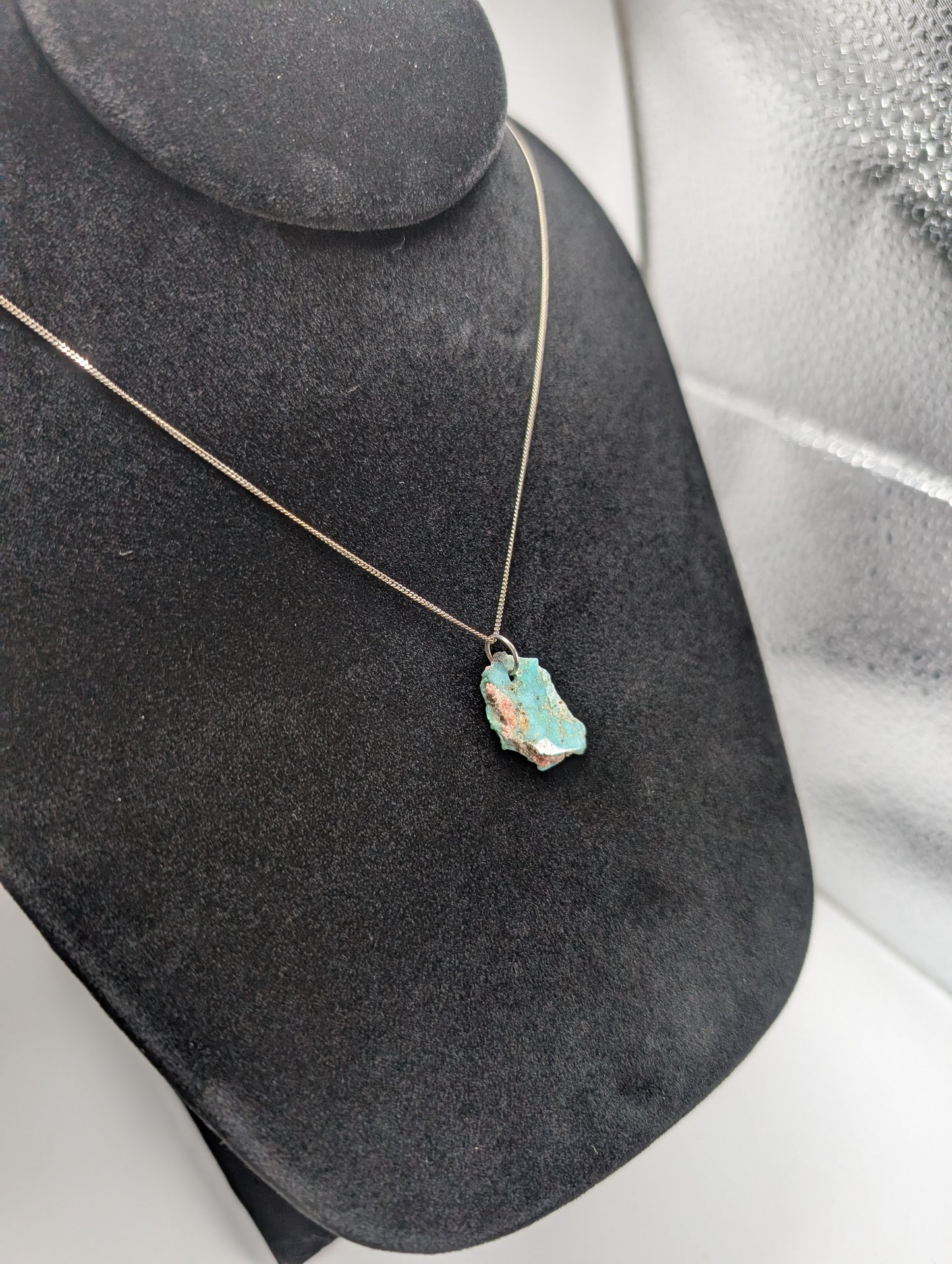 Polished King Manassa Colorado Turquoise with .925 Silver Chain