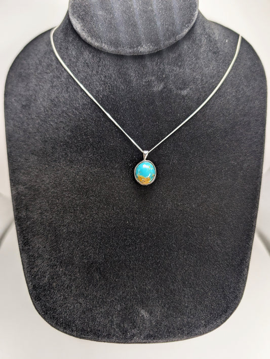 #9 Turquoise Nevada .925 Silver Pendant