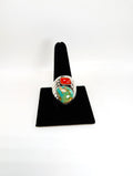 Royston Turqoise and Coral .925 Siver Ring