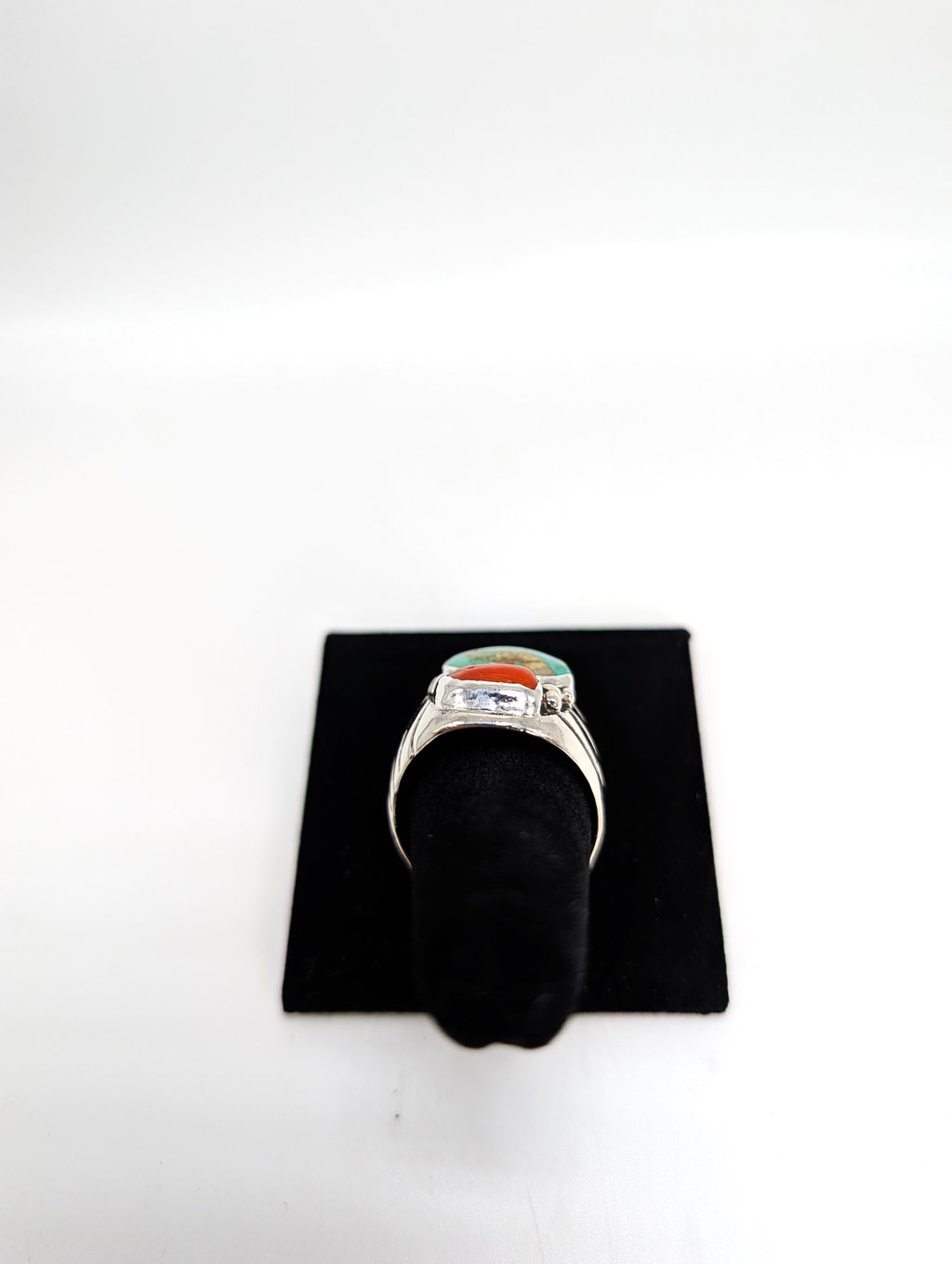 Royston Turqoise and Coral .925 Siver Ring