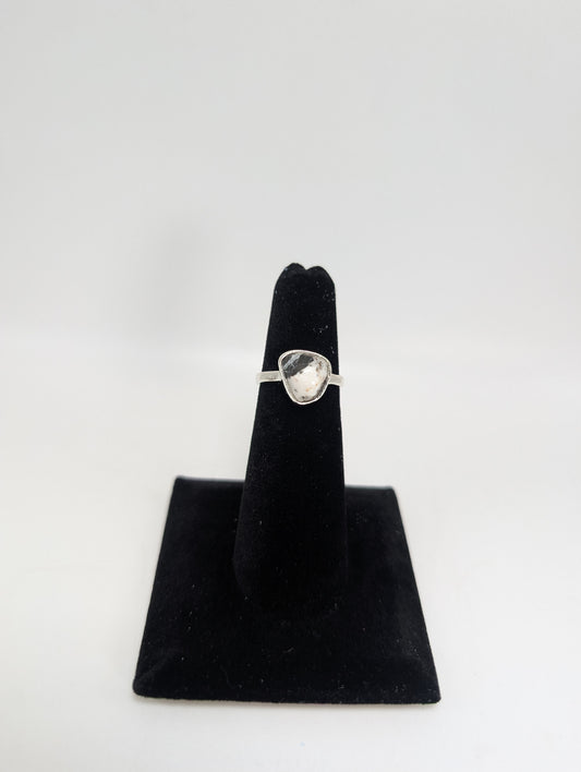 White Buffalo Turquoise Silver Ring
