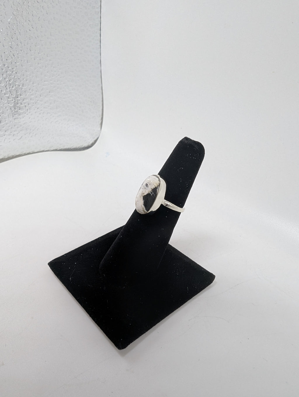 White Buffalo Turquoise Silver Ring