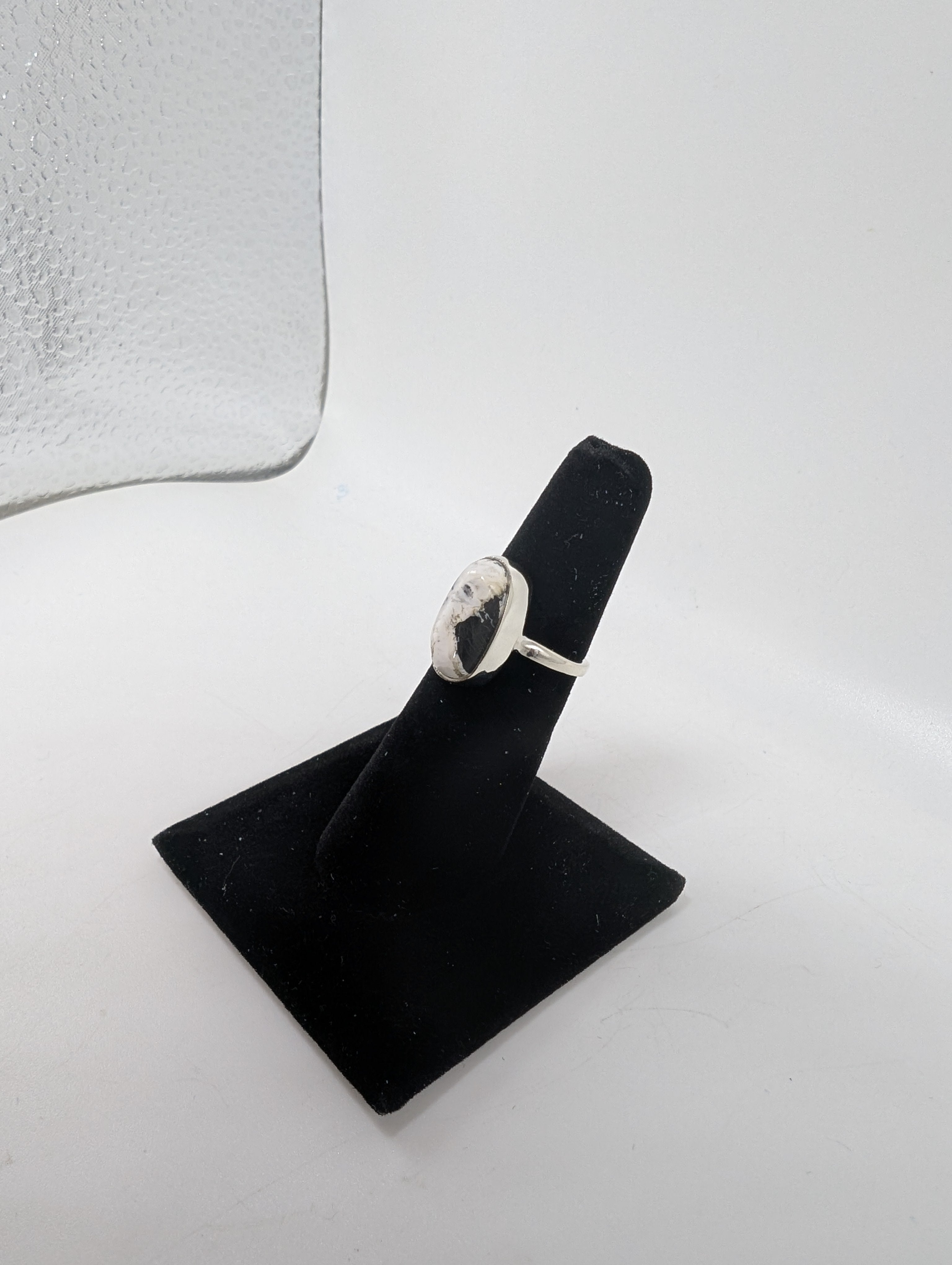 White Buffalo Turquoise Silver Ring