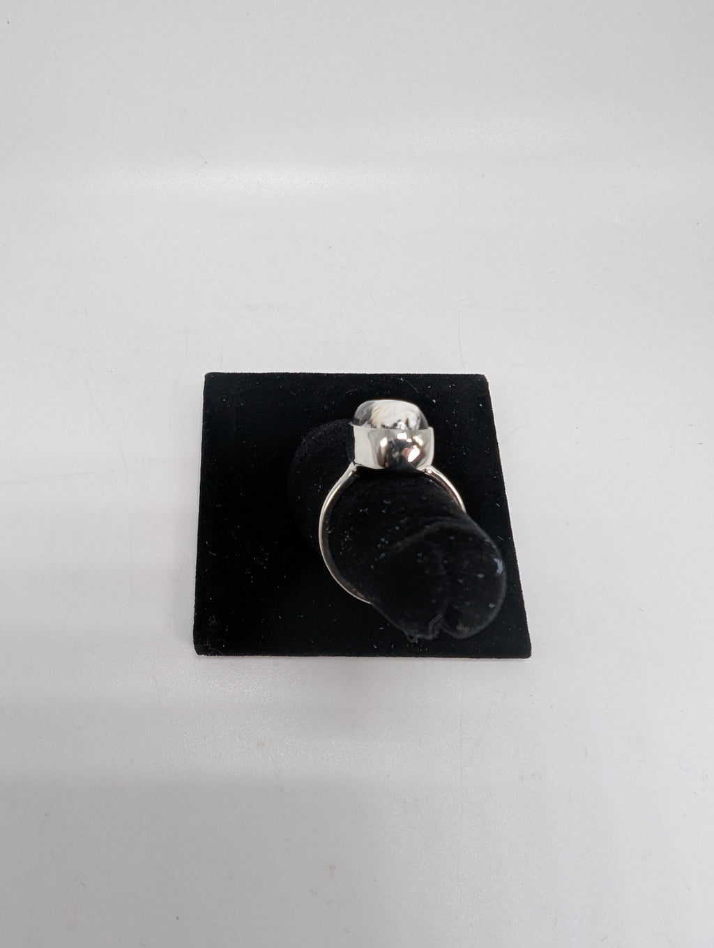 White Buffalo Turquoise Silver Ring