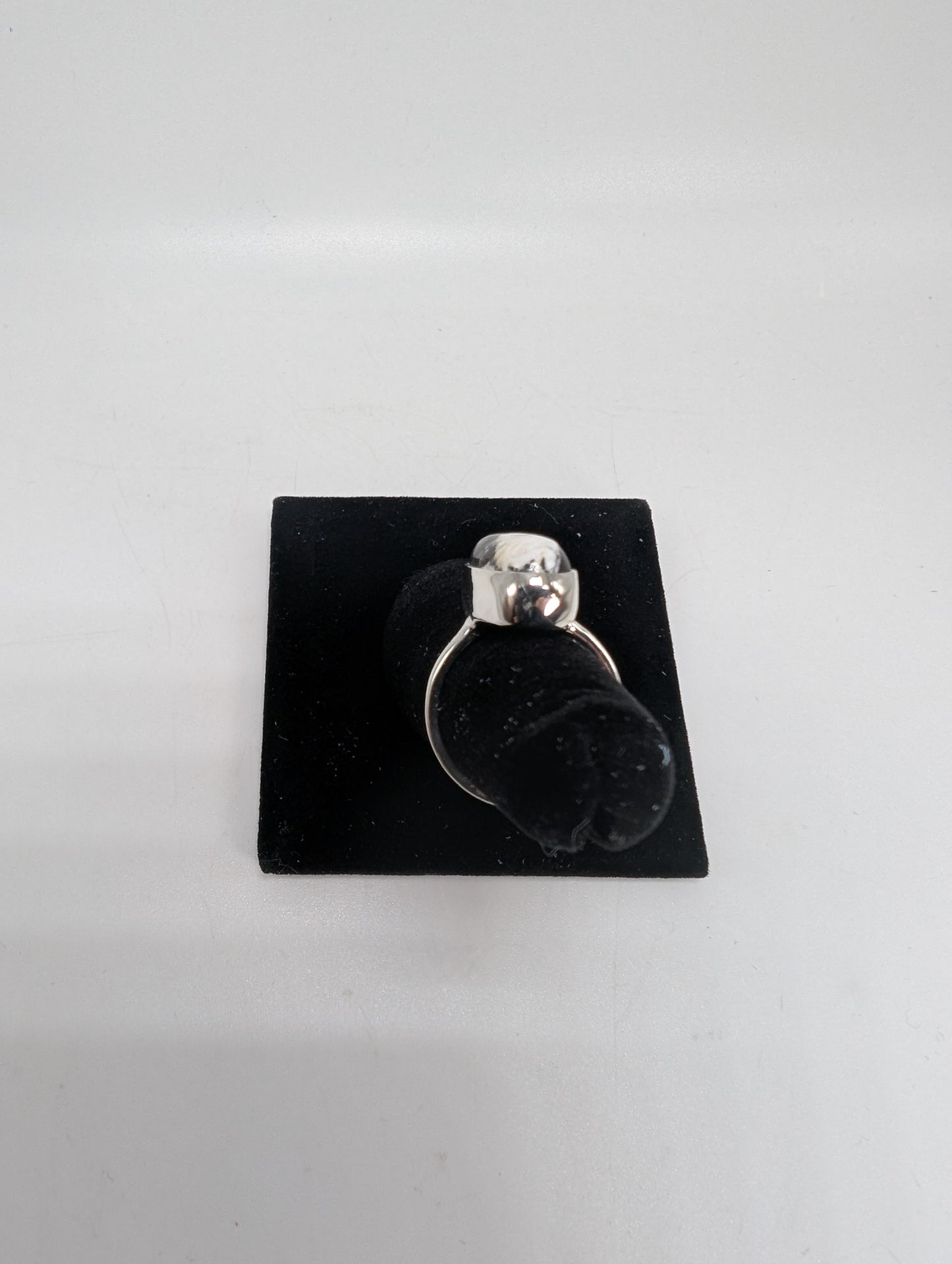 White Buffalo Turquoise Silver Ring