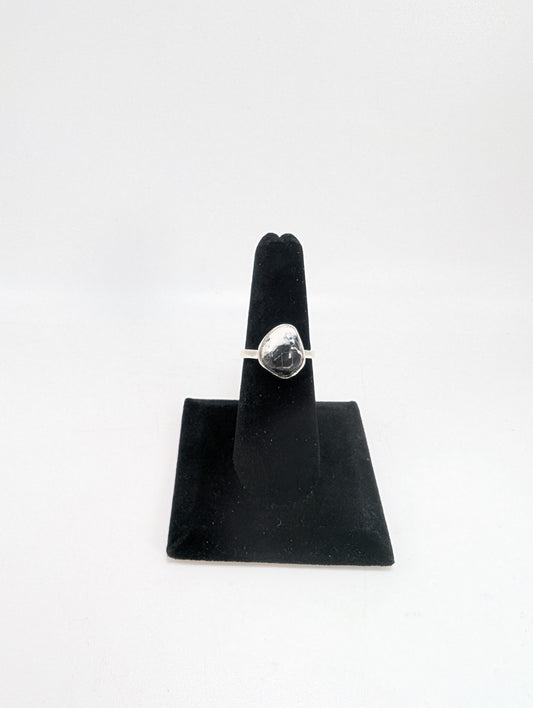 White Buffalo Turquoise Silver Ring