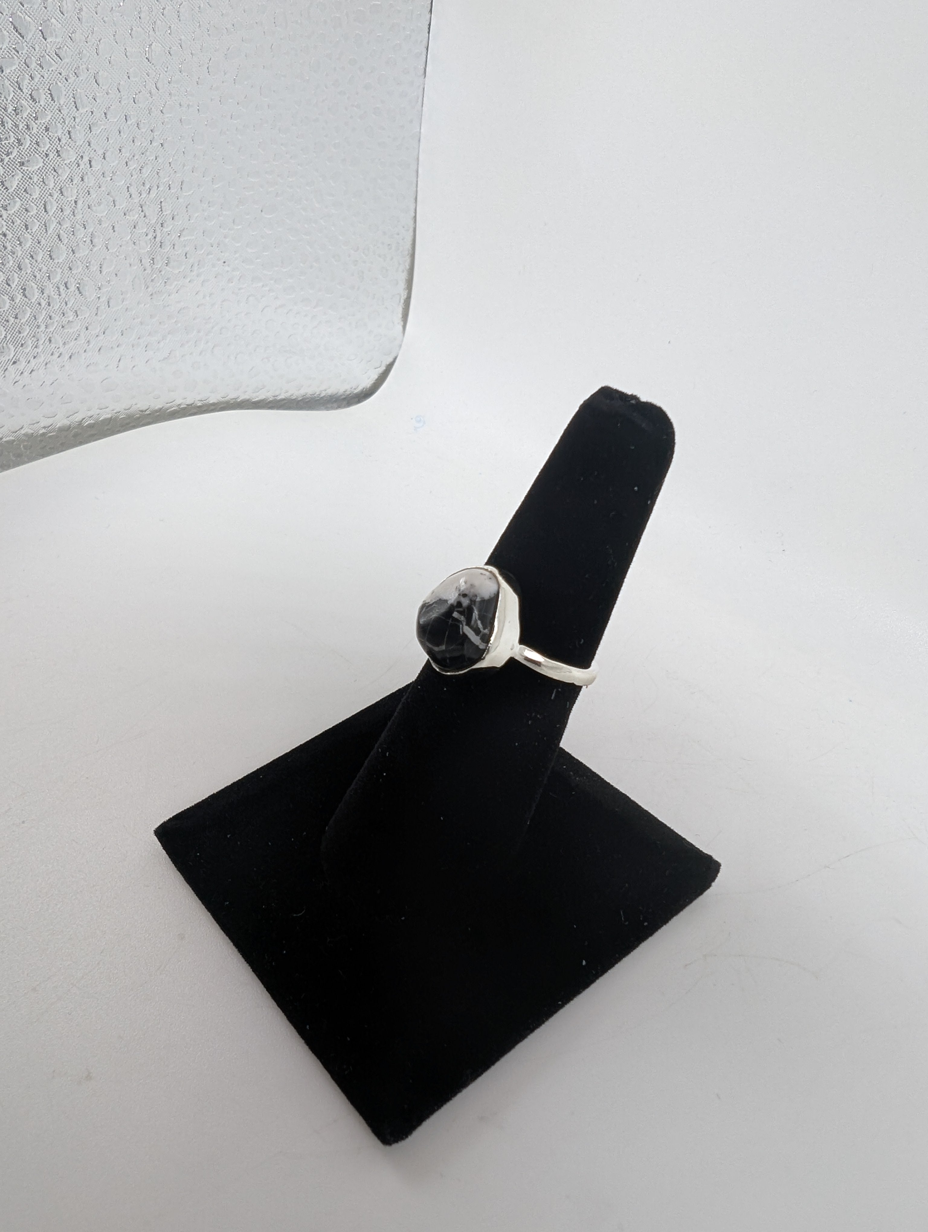White Buffalo Turquoise Silver Ring