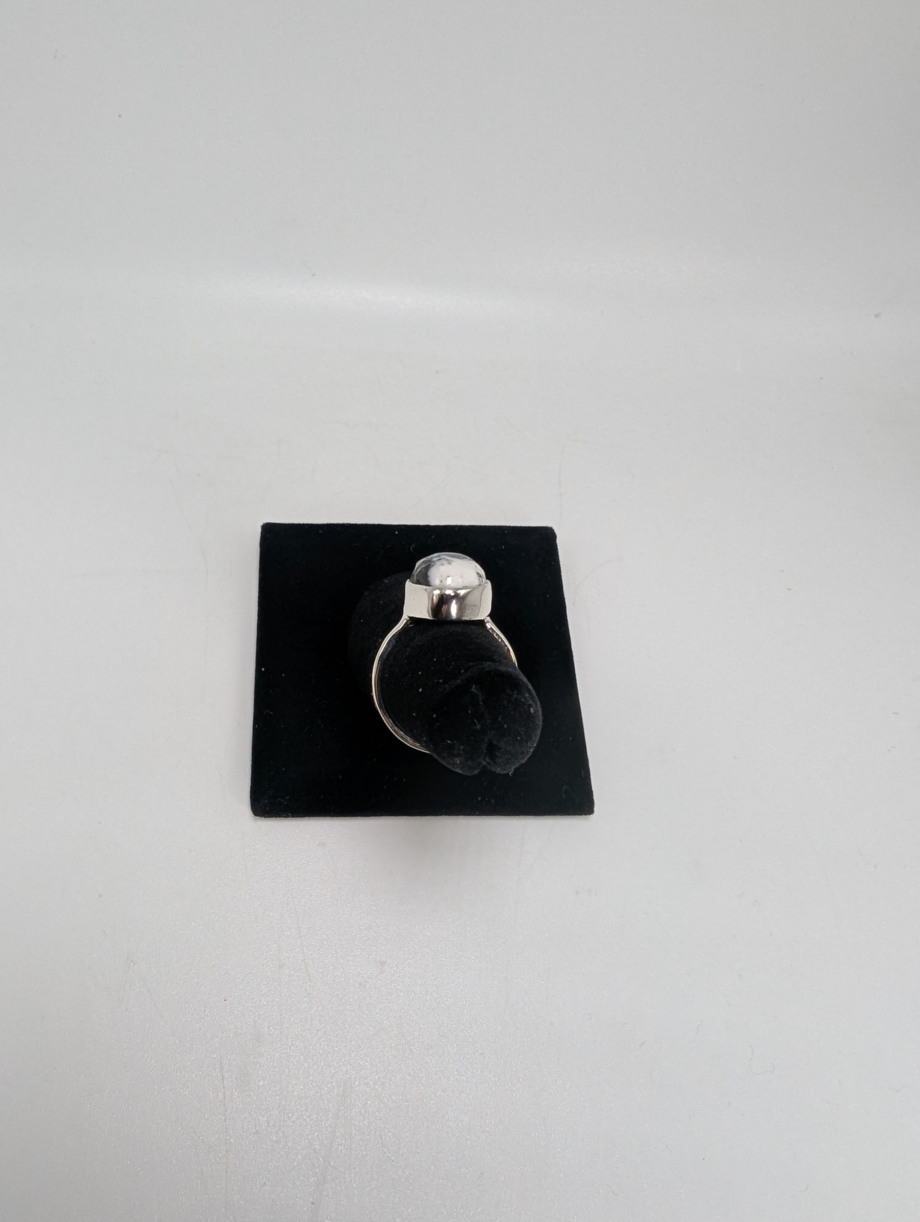 White Buffalo Turquoise Silver Ring