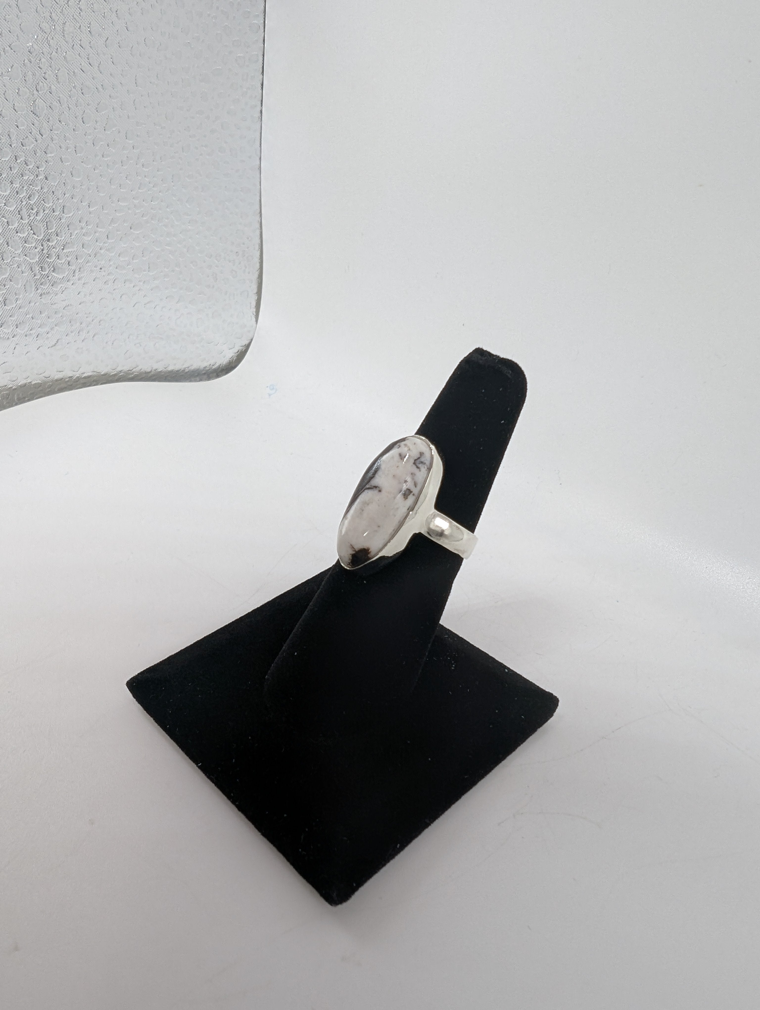 White Buffalo Turquoise Silver Ring