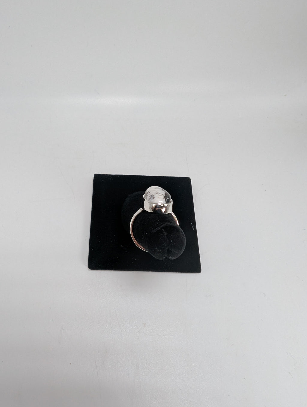 White Buffalo Turquoise Silver Ring