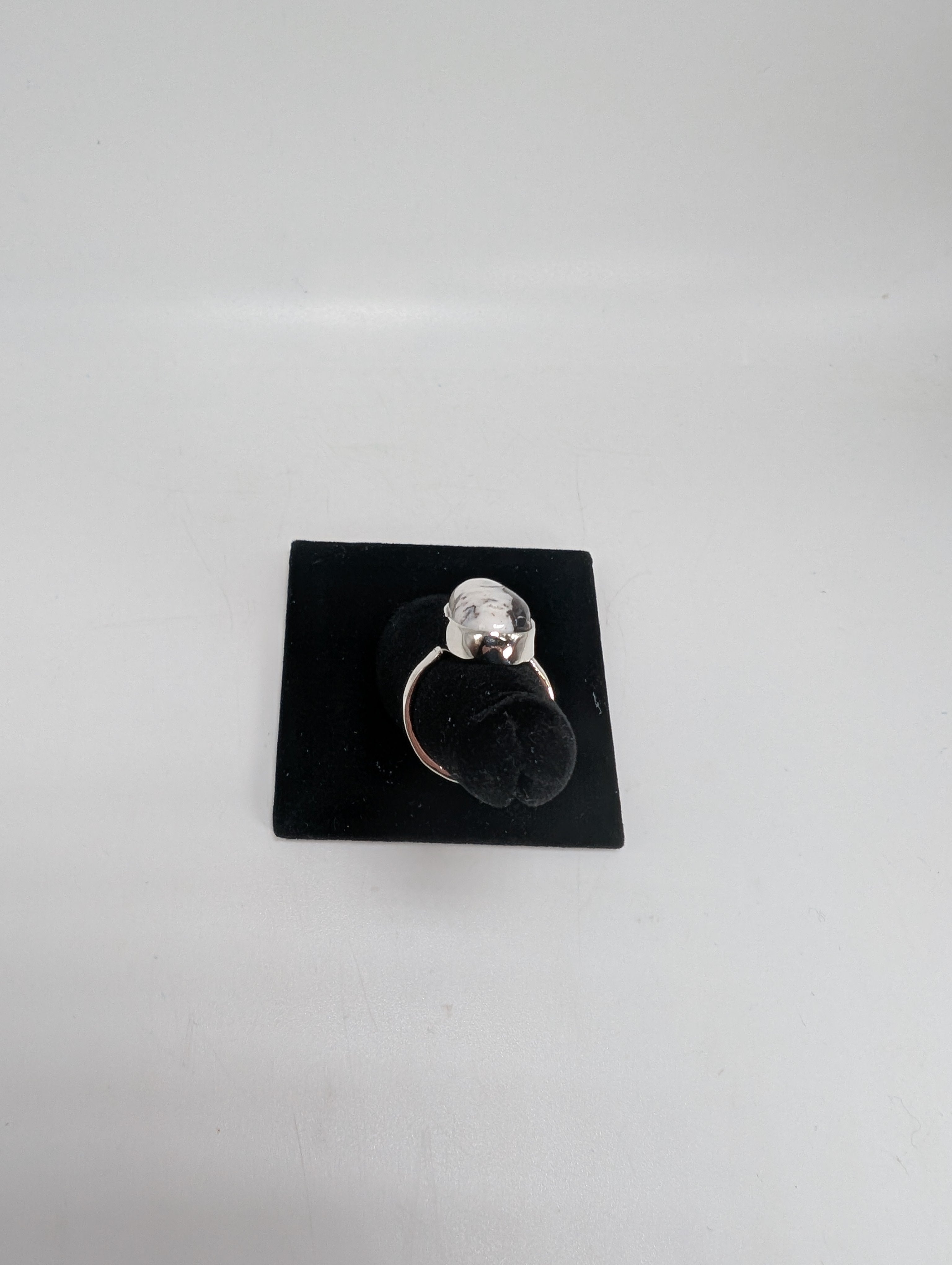 White Buffalo Turquoise Silver Ring