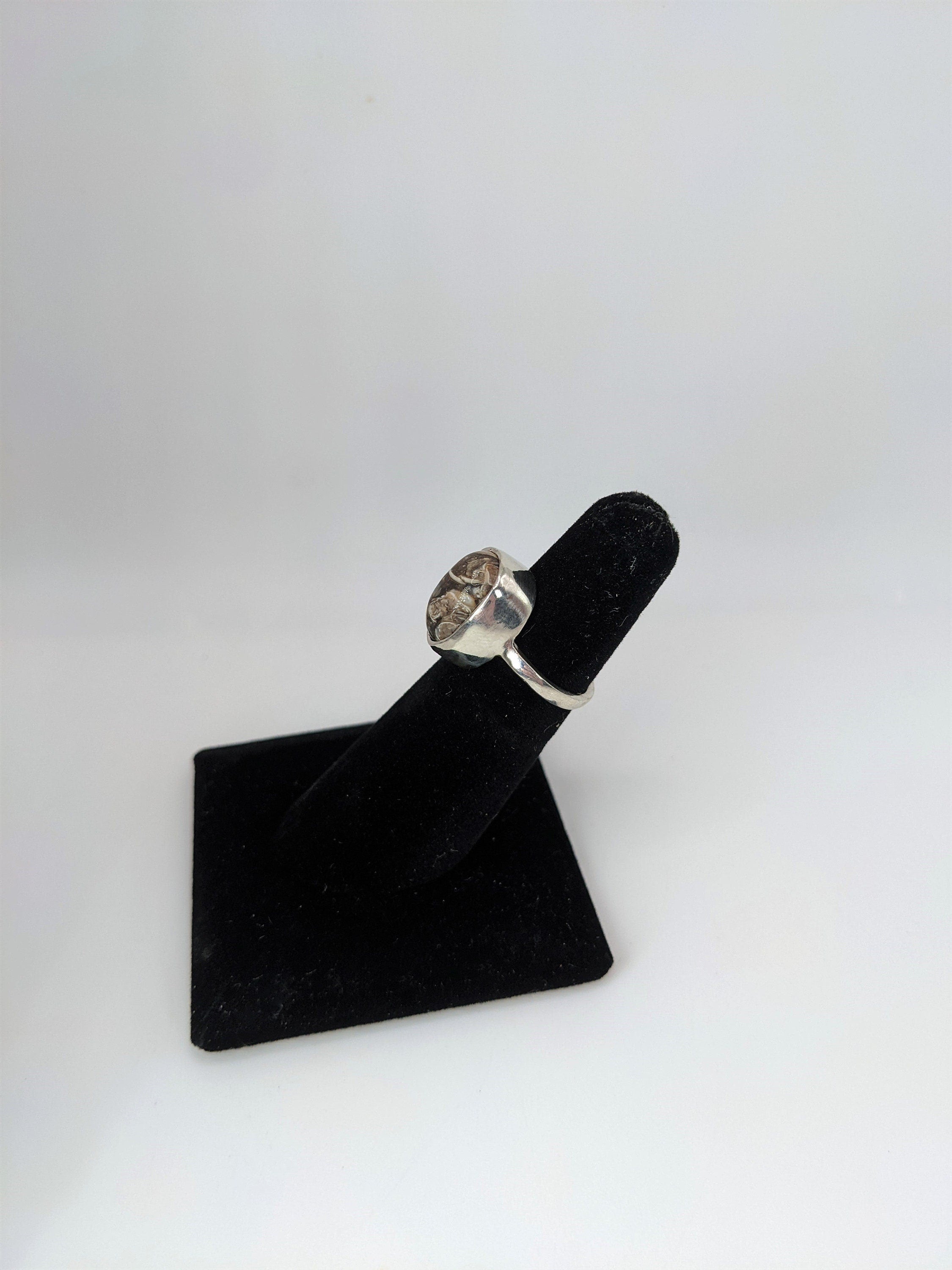 Seashell Fossil Silver Ring